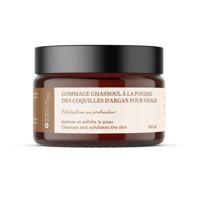 GOMMAGE GHASSOUL A LA POUDRE DES COQUILLES D'ARGAN POUR VISAGE