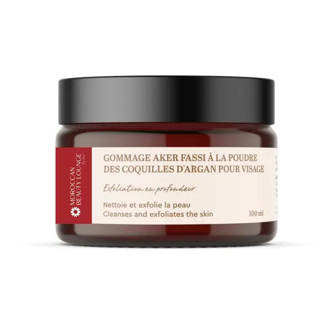 GOMMAGE AKER FASSI A LA POUDRE DES COQUILLES D'ARGAN POUR VISAGE